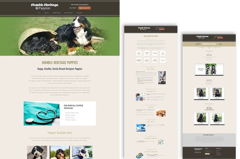 dog breeder website design